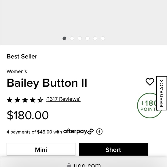 UGG gray Bailey Button sz 7 - Picture 15 of 16